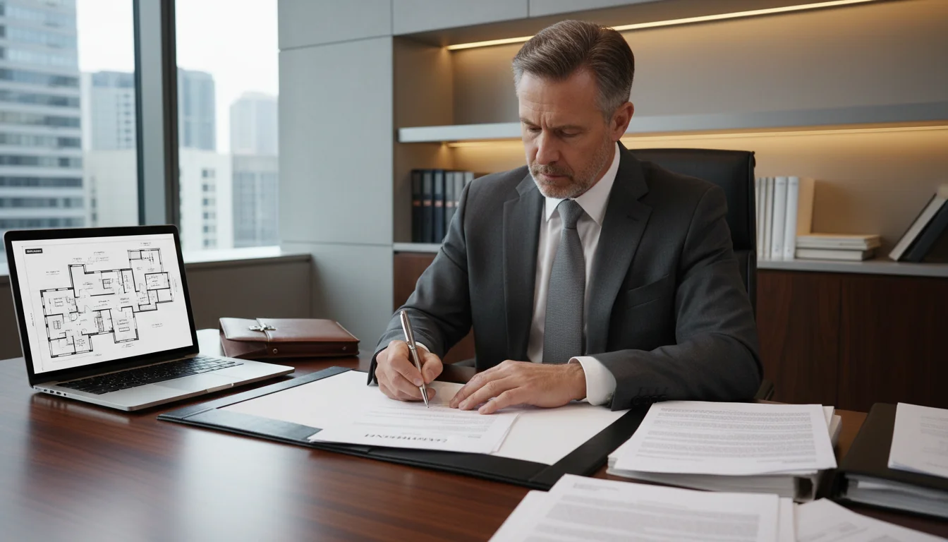 Professional signing commercial lease contract