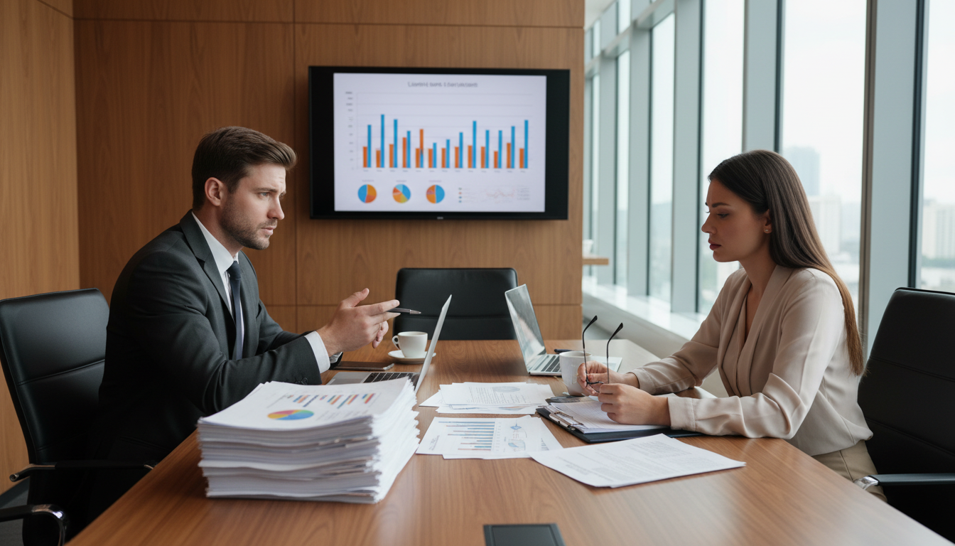Bank representative discussing business loan options