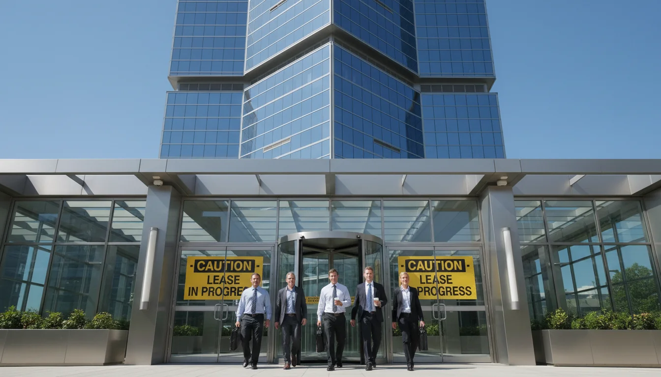Secure commercial property with caution sign