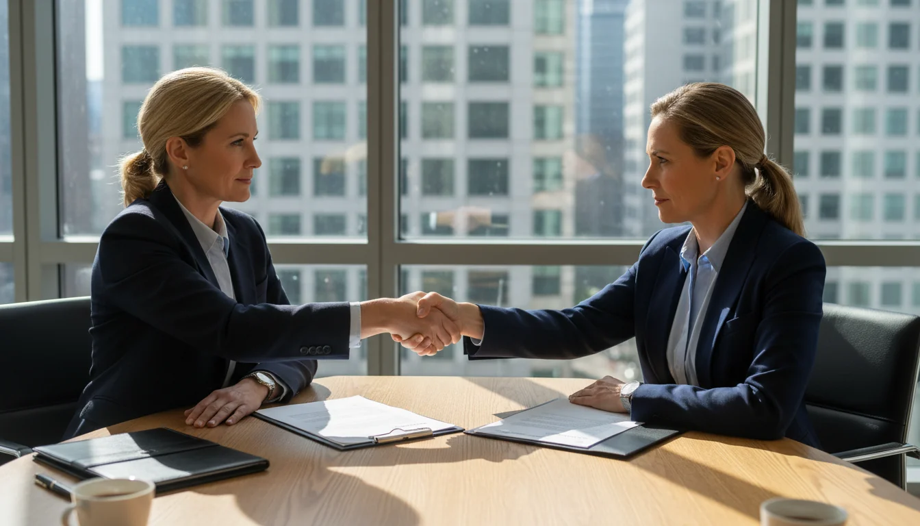Professional signing commercial lease contract