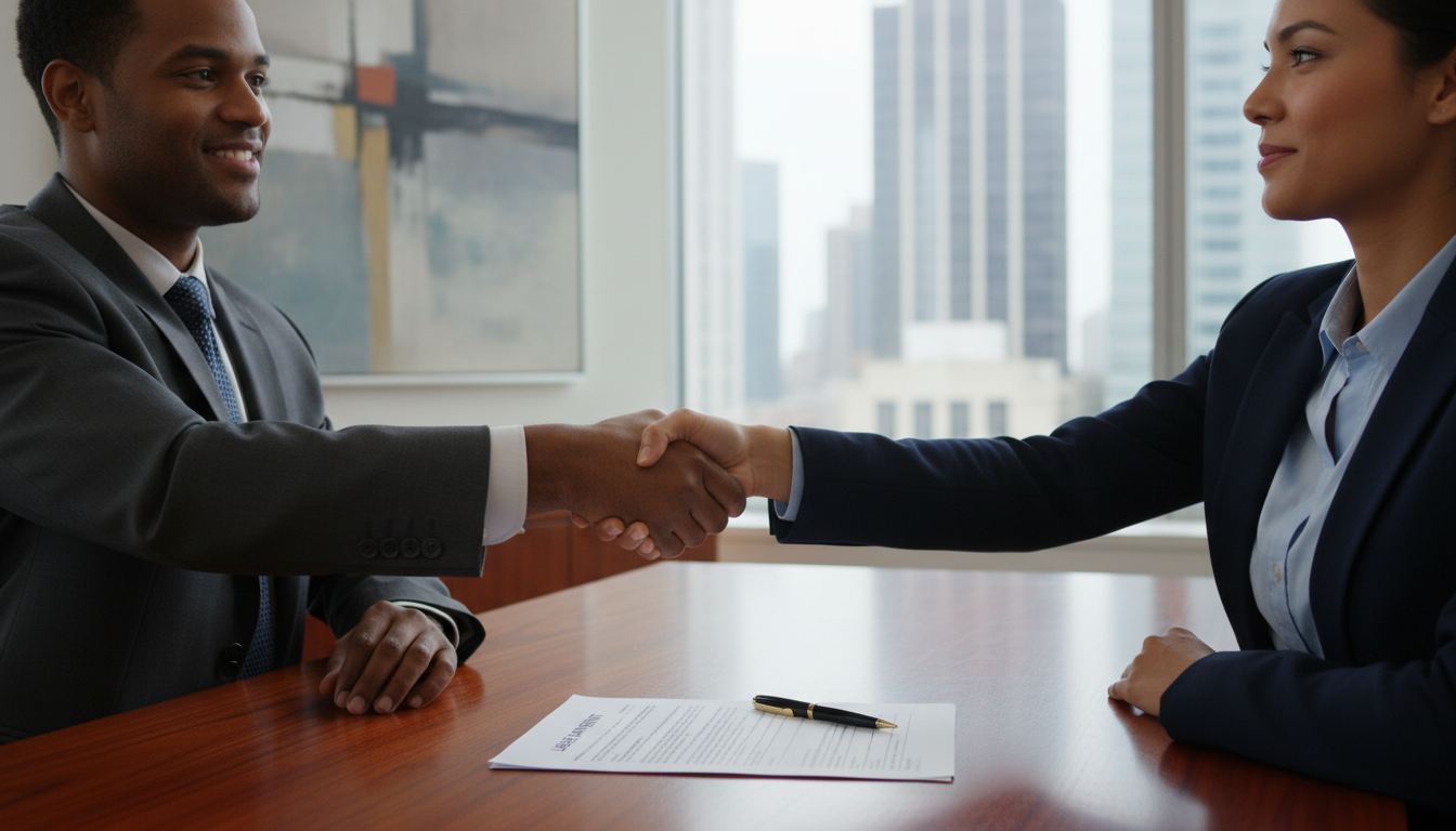 Office lease signing agreement