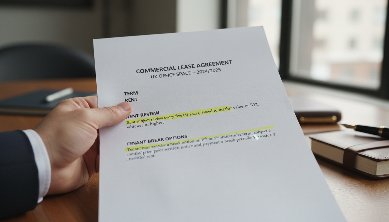 Key clauses in commercial lease document