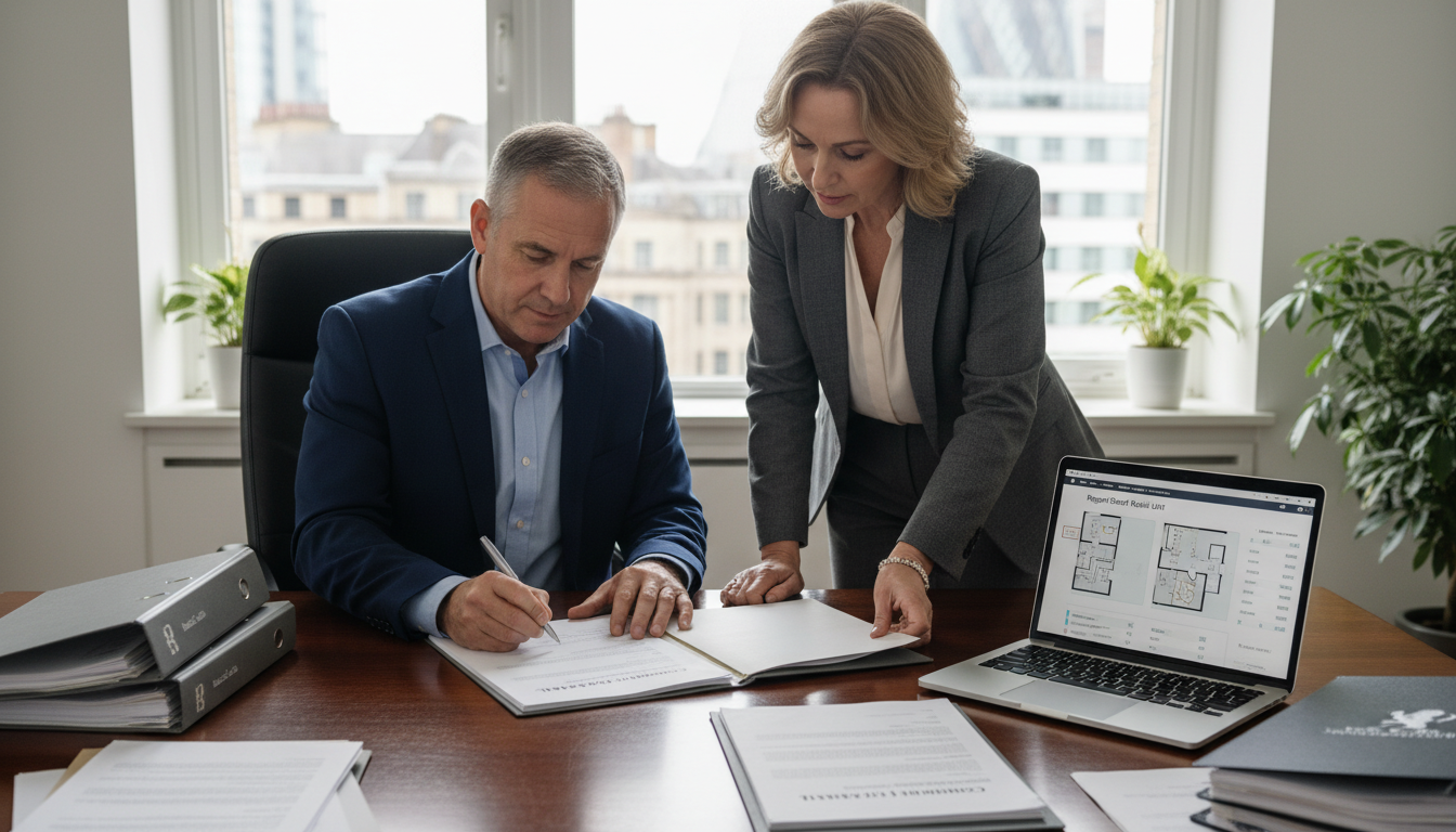 Professional signing commercial lease