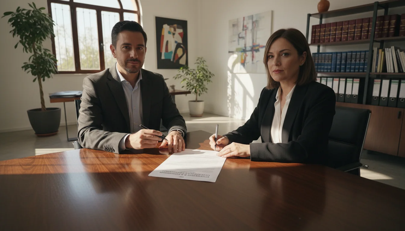 Spanish rental contract signing