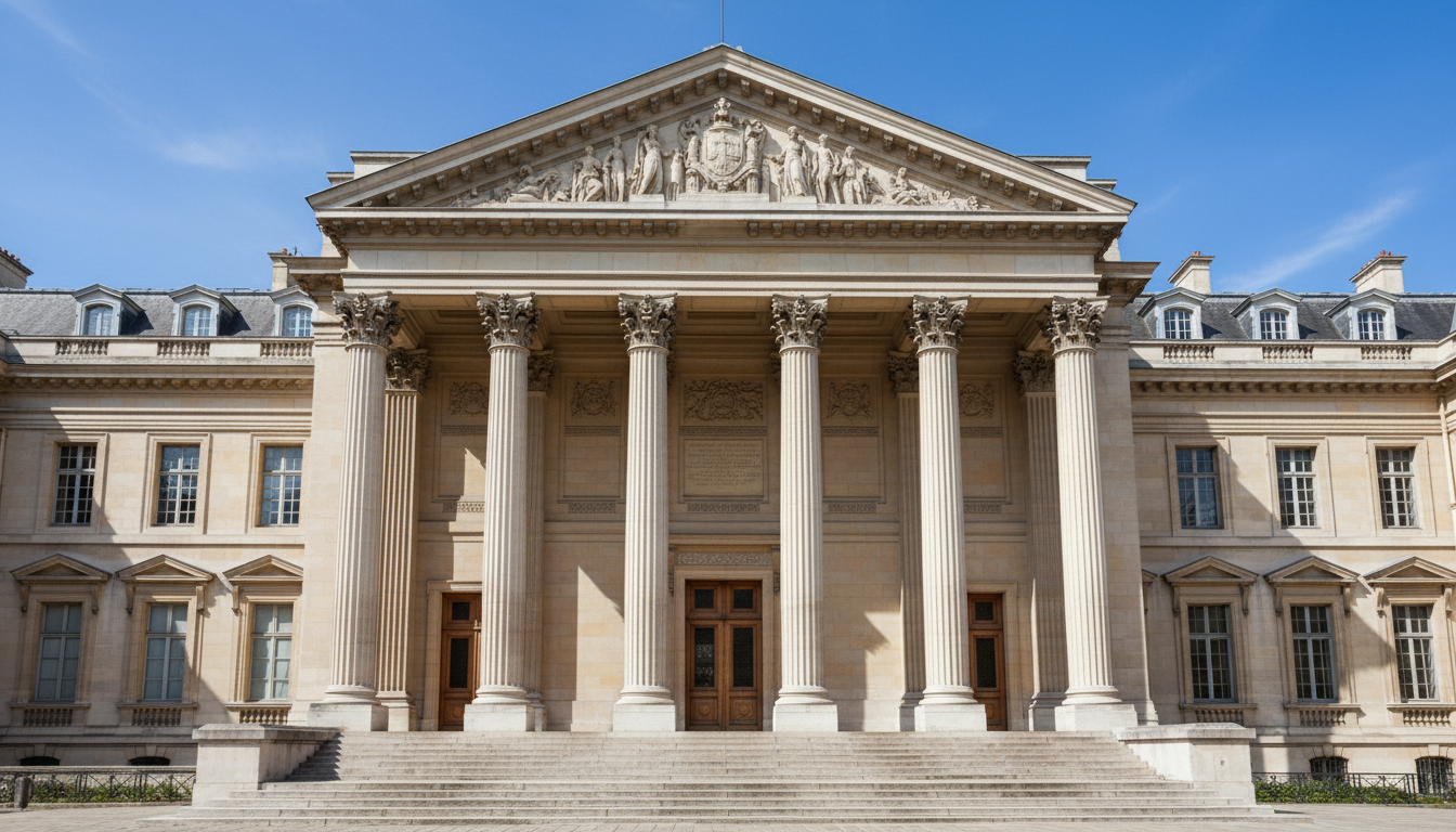 French courthouse exterior view