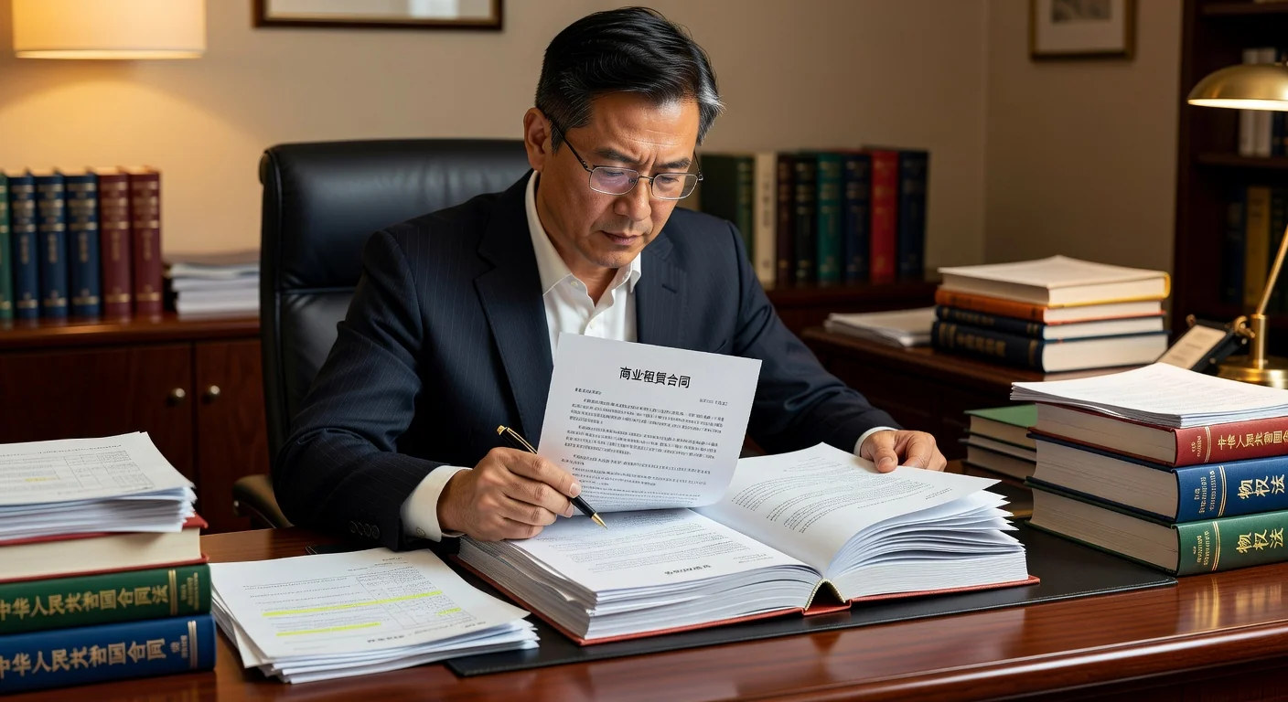Lawyer reviewing lease agreement