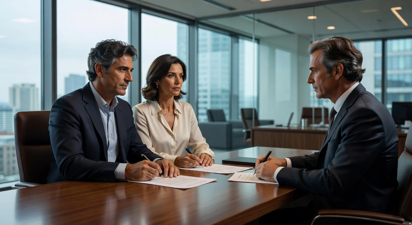 Italian couple signing separation agreement