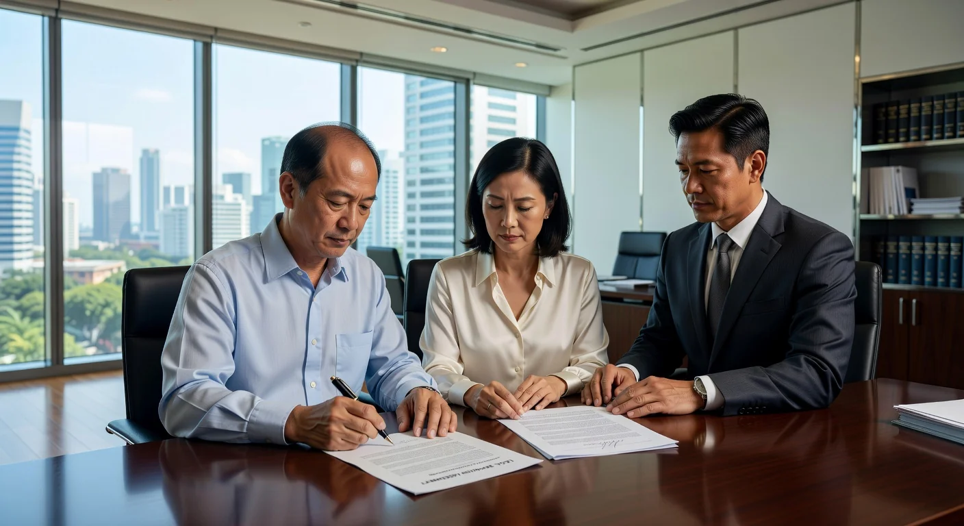 Couple signing separation agreement