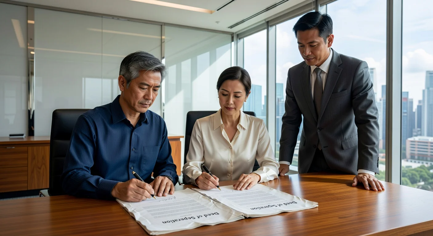 Couple signing separation agreement