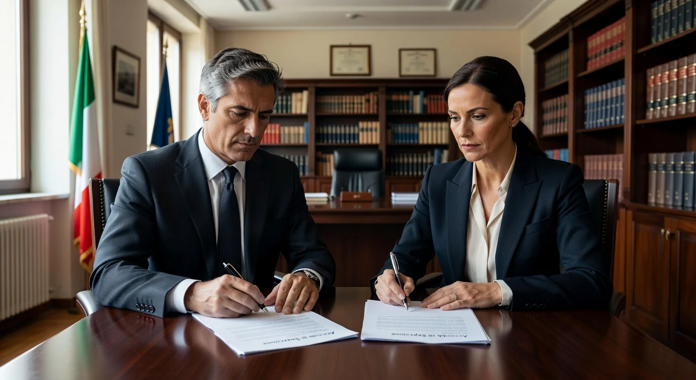 Couple signing legal separation papers