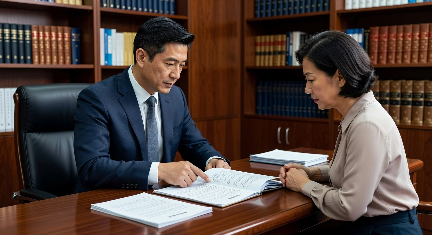 Lawyer consulting on divorce papers