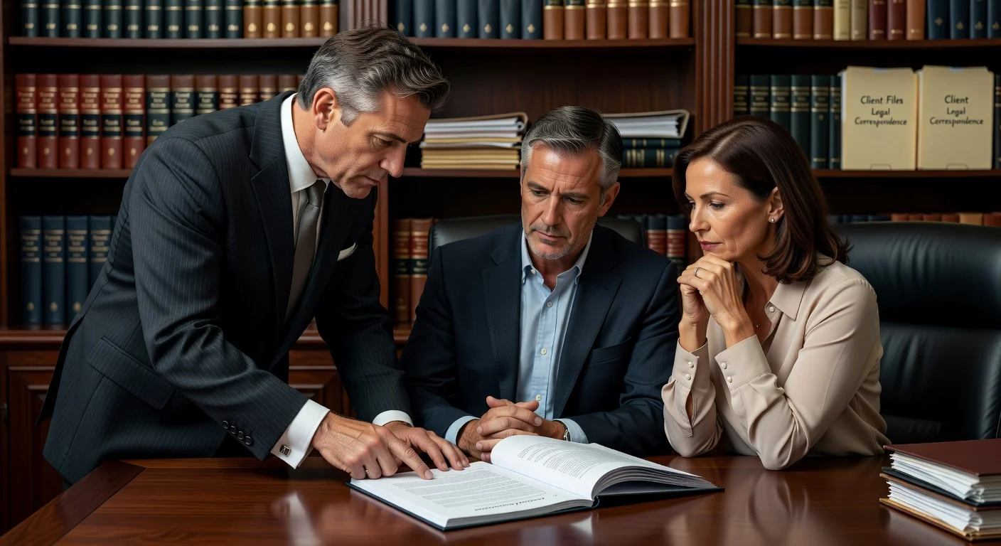 Family lawyer consulting clients
