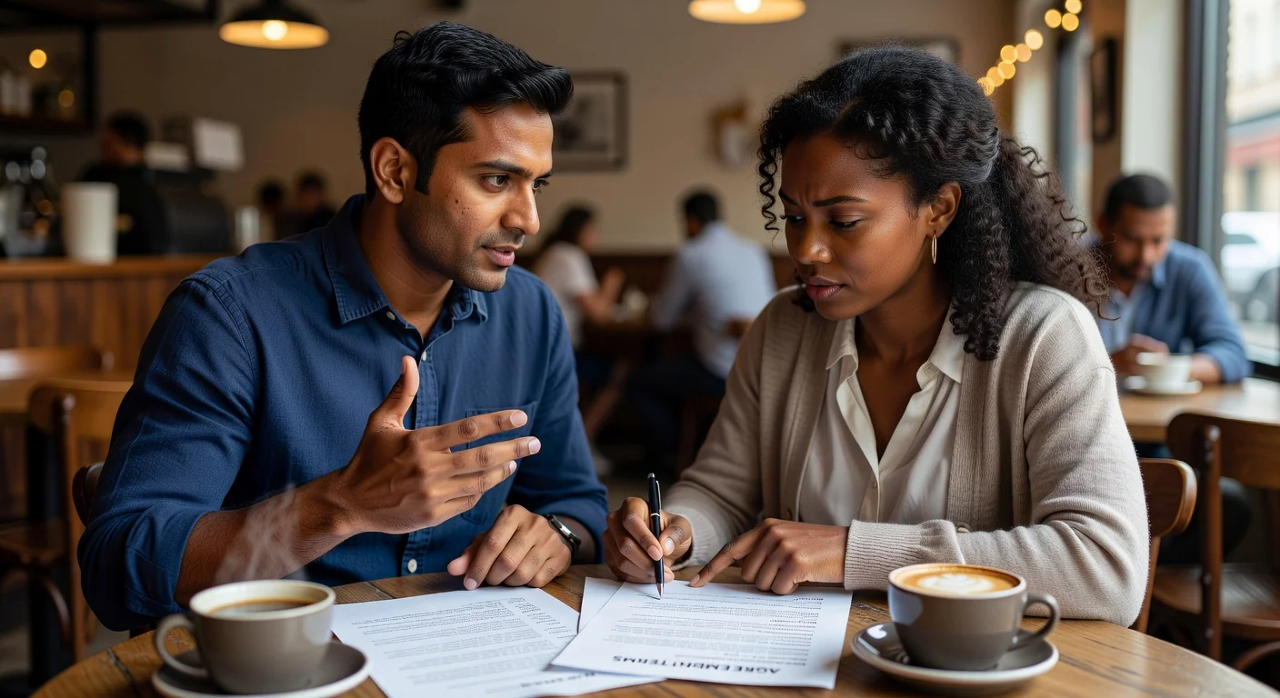 Couple discussing custody terms