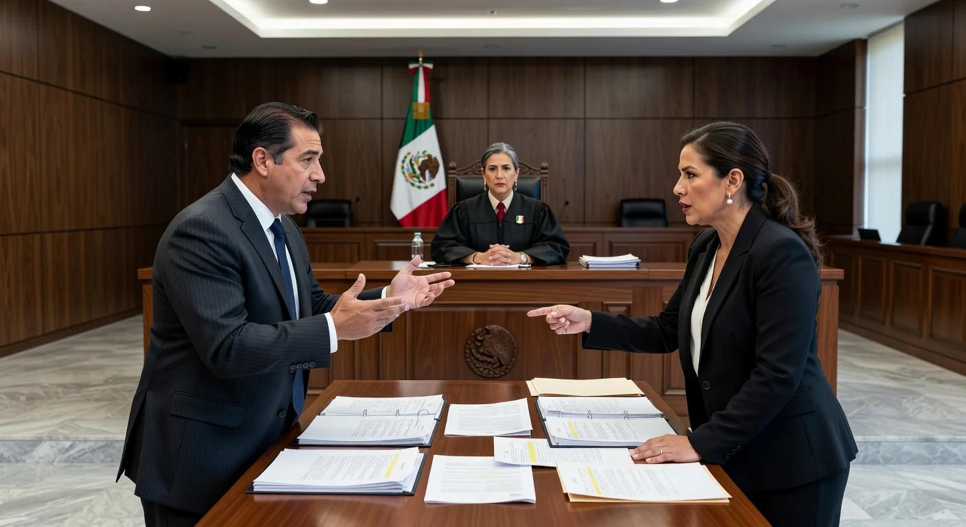 Family law courtroom scene