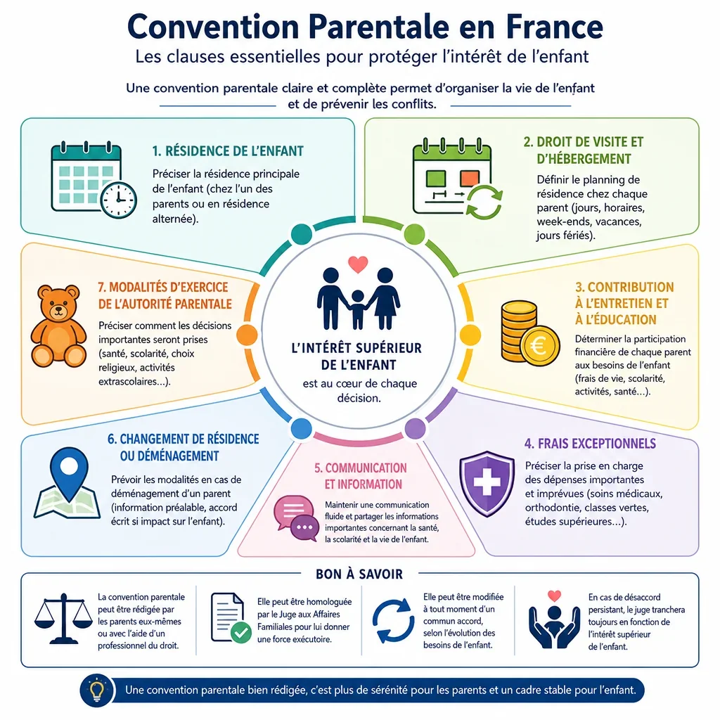 Clauses utiles pour une convention parentale