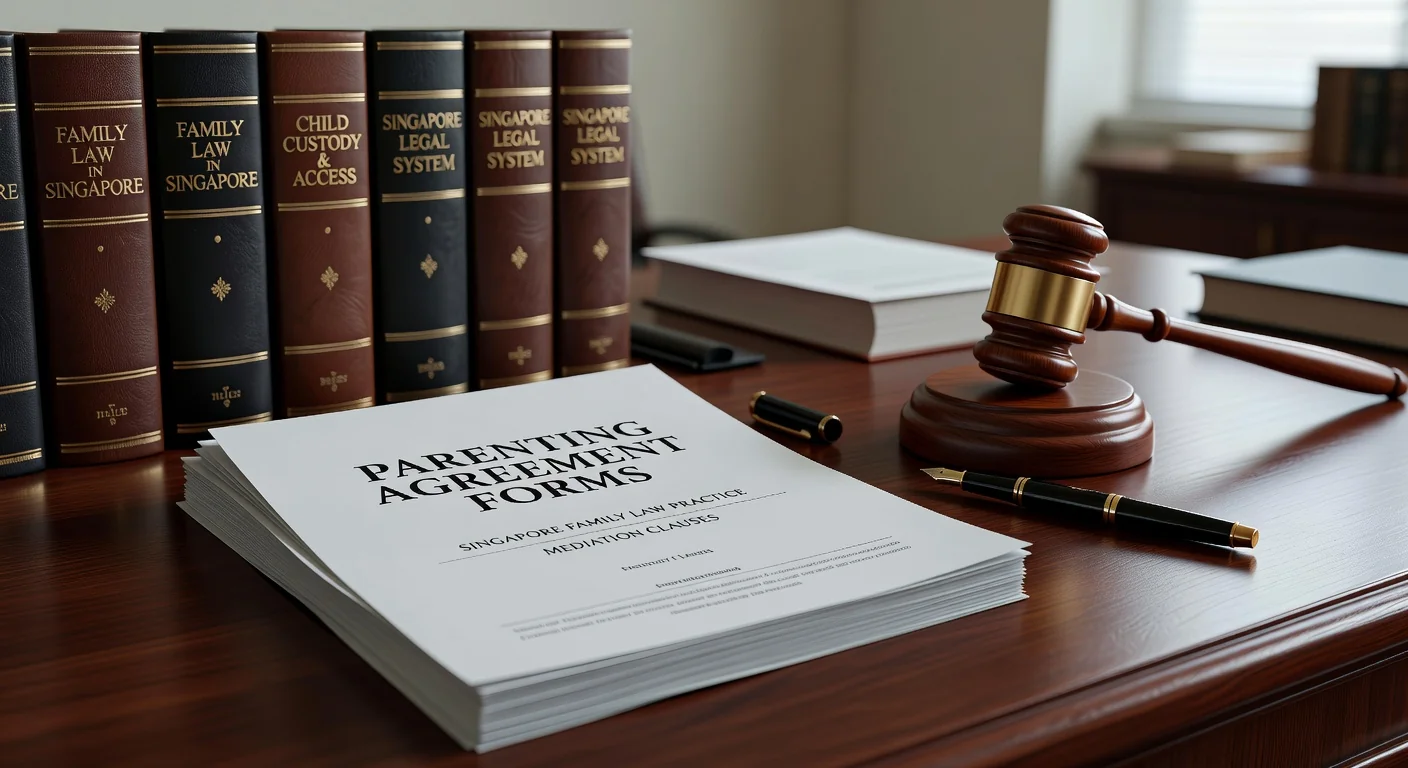 Family law documents on office desk