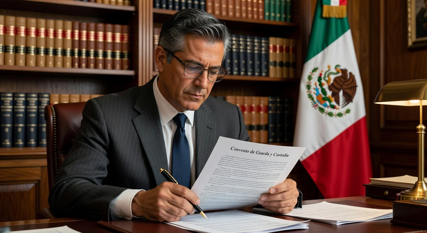 Attorney reviewing custody agreement