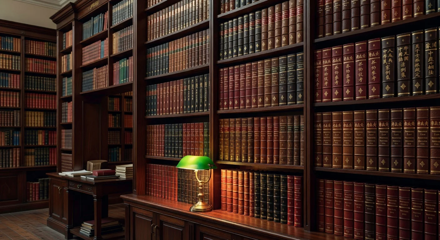 Family law books on bookshelf