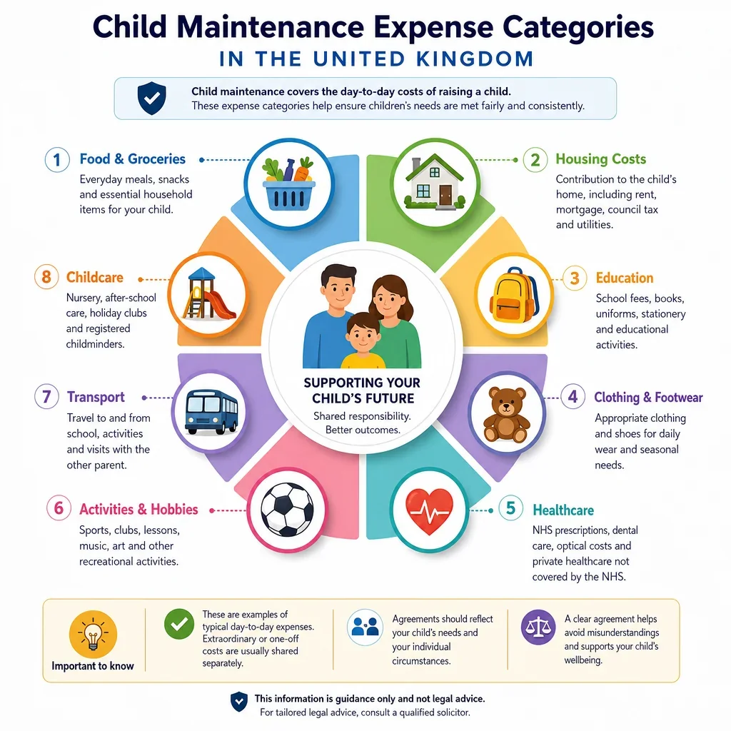 Child Maintenance Expense Categories