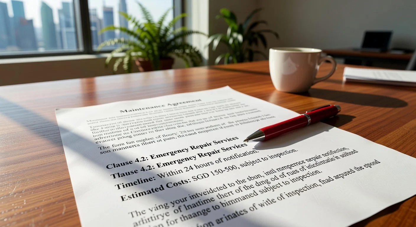 Key clauses in maintenance agreement