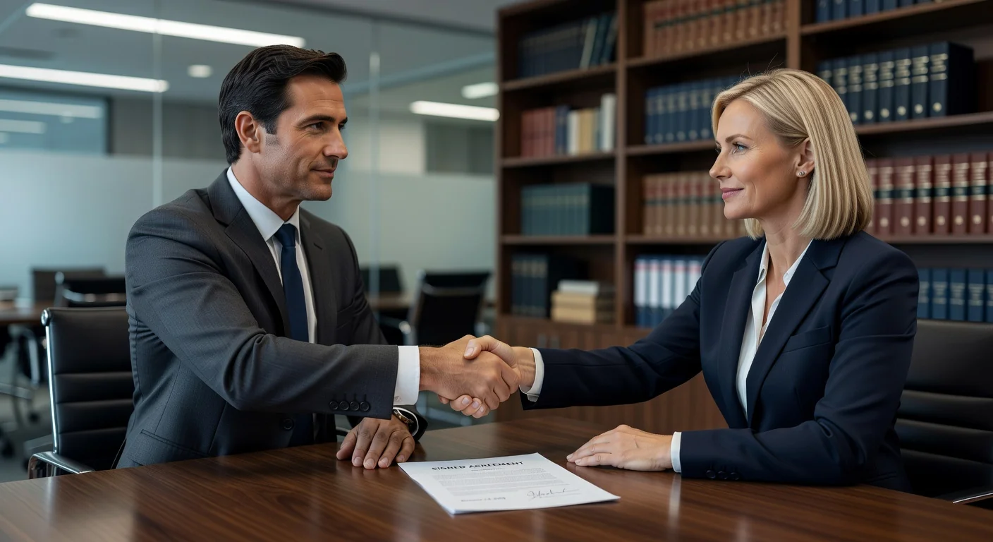 Handshake after custody deal sealed