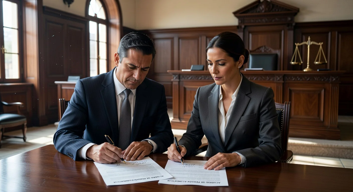 Court signing child support contract