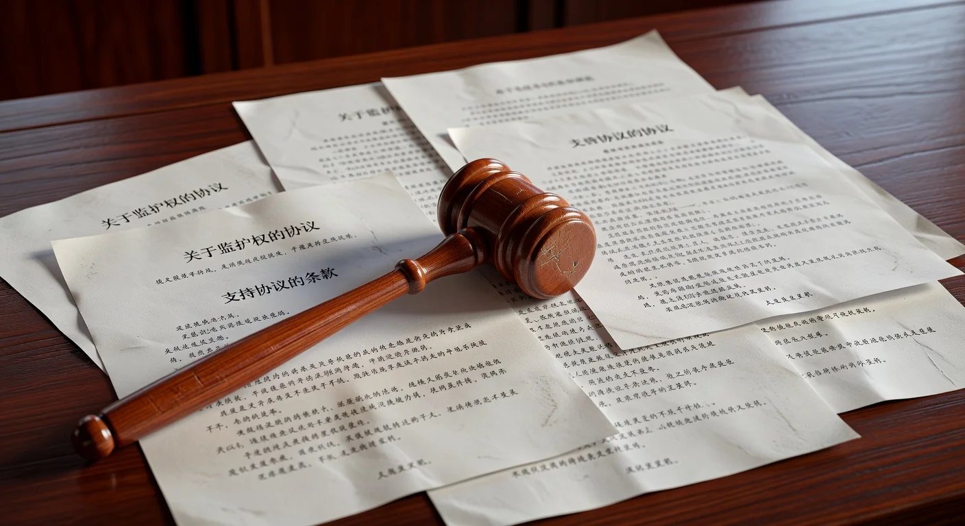 Gavel and family law papers