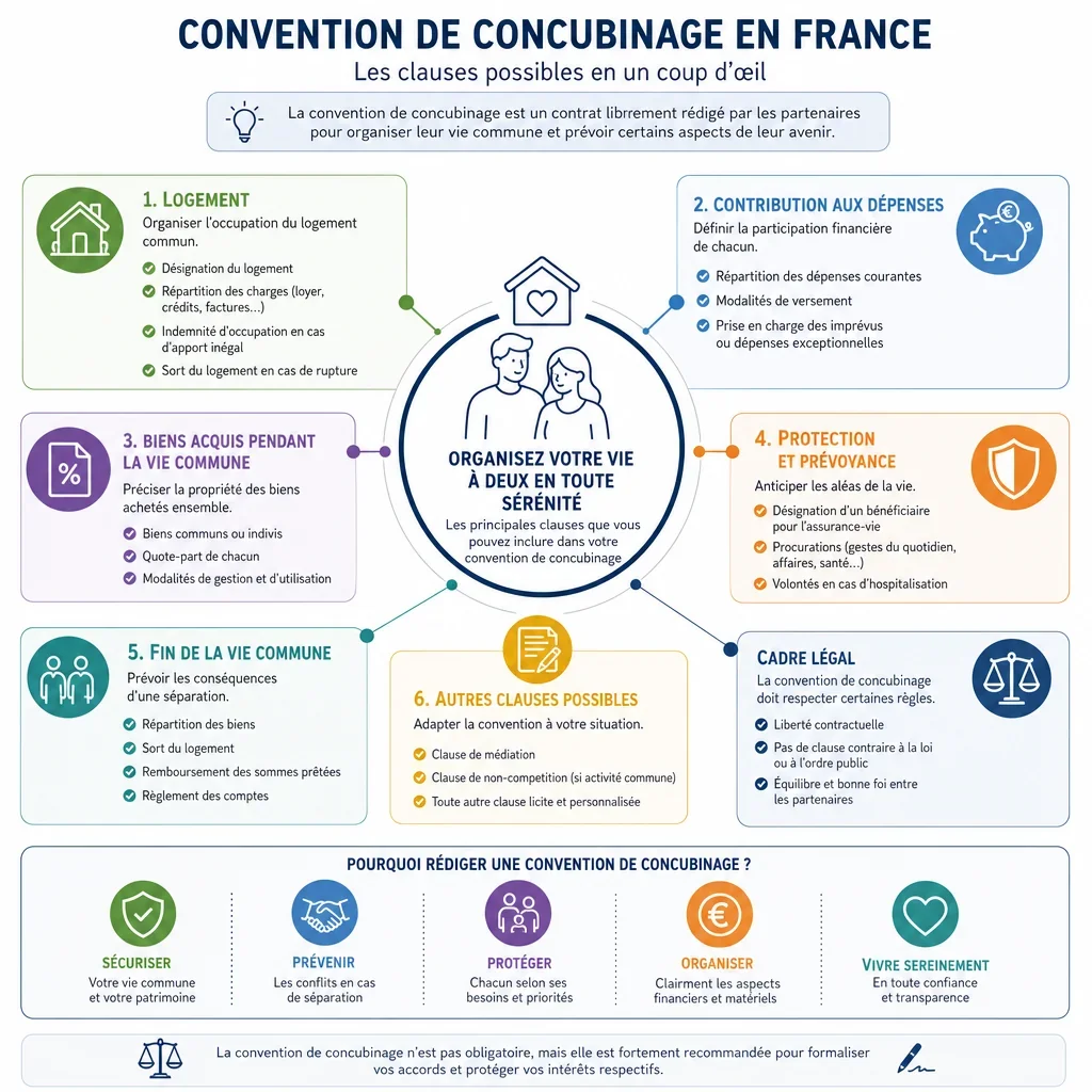 Clauses possibles d’une convention de concubinage