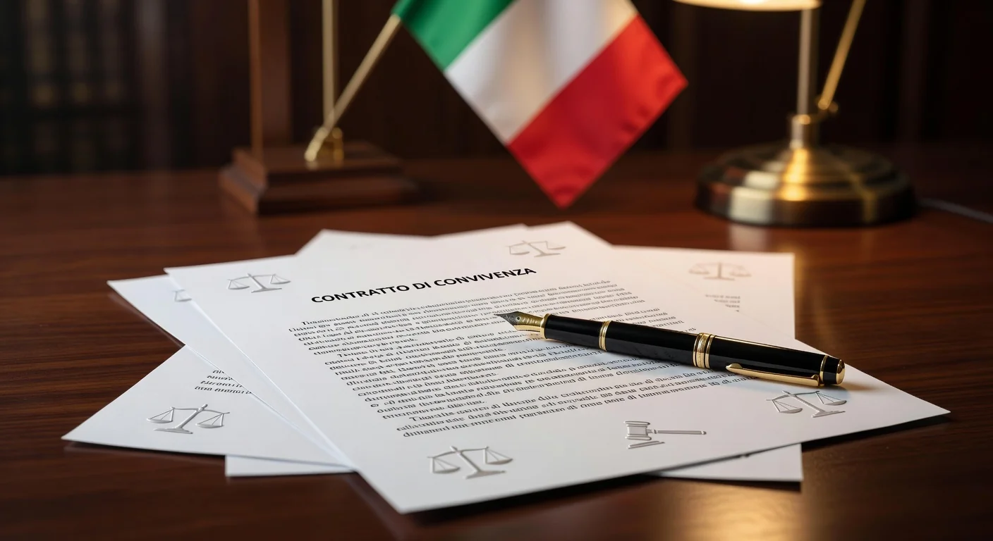 Legal documents and Italian flag
