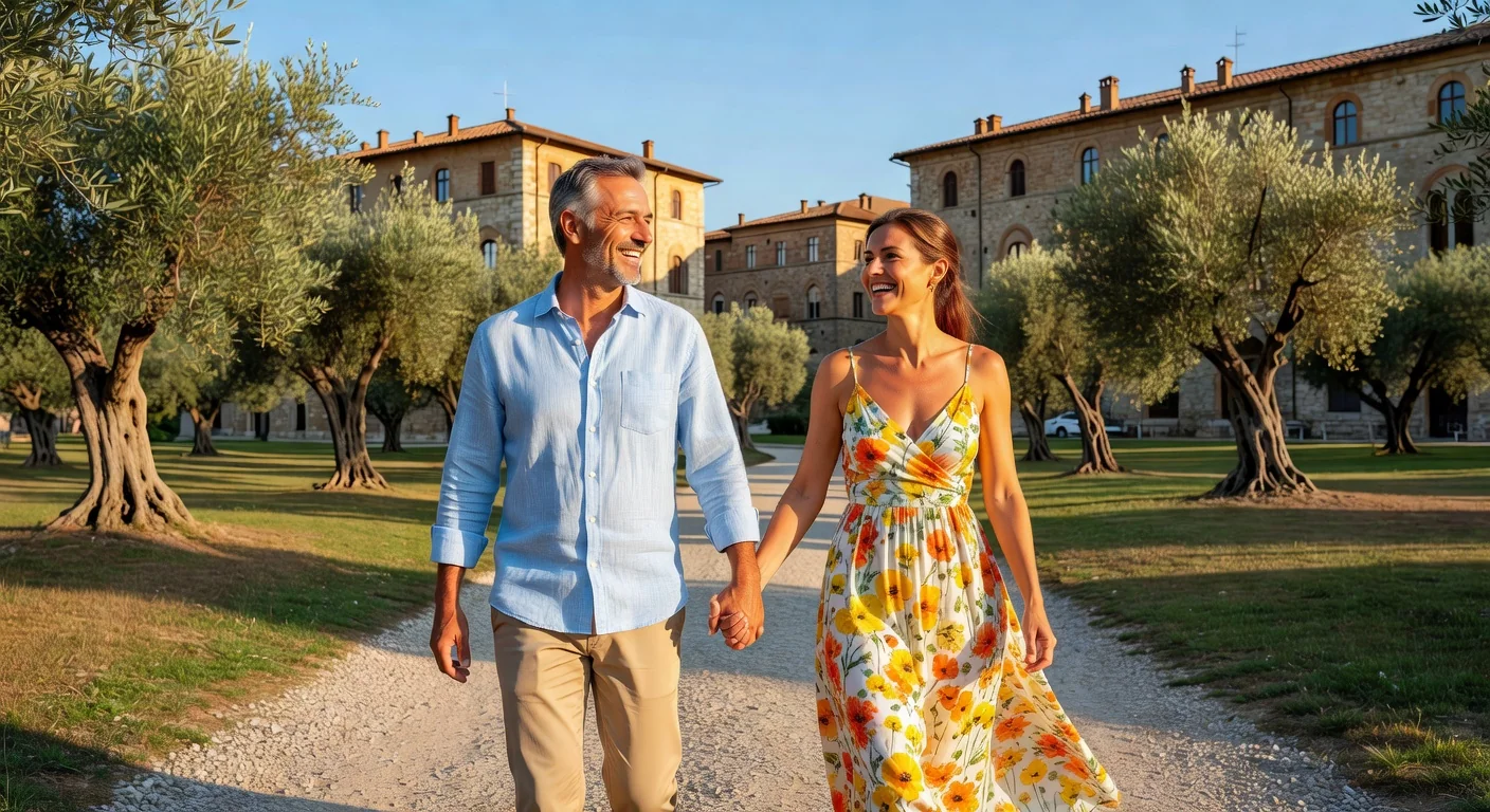 Symbolic couple holding hands outdoors