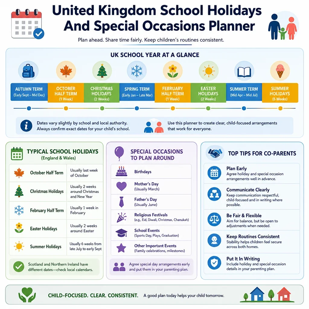 School Holidays and Special Occasions Planner