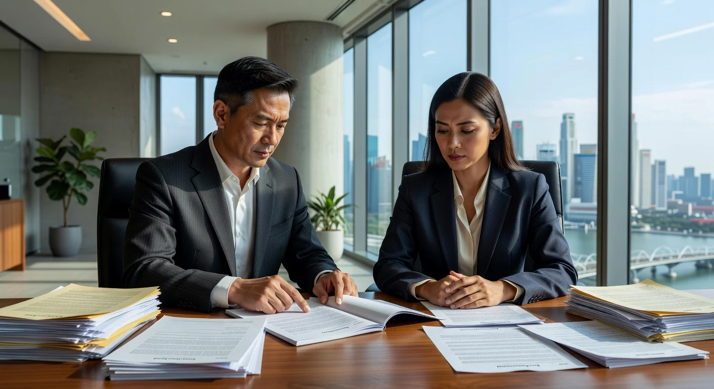 Family lawyers reviewing parenting documents