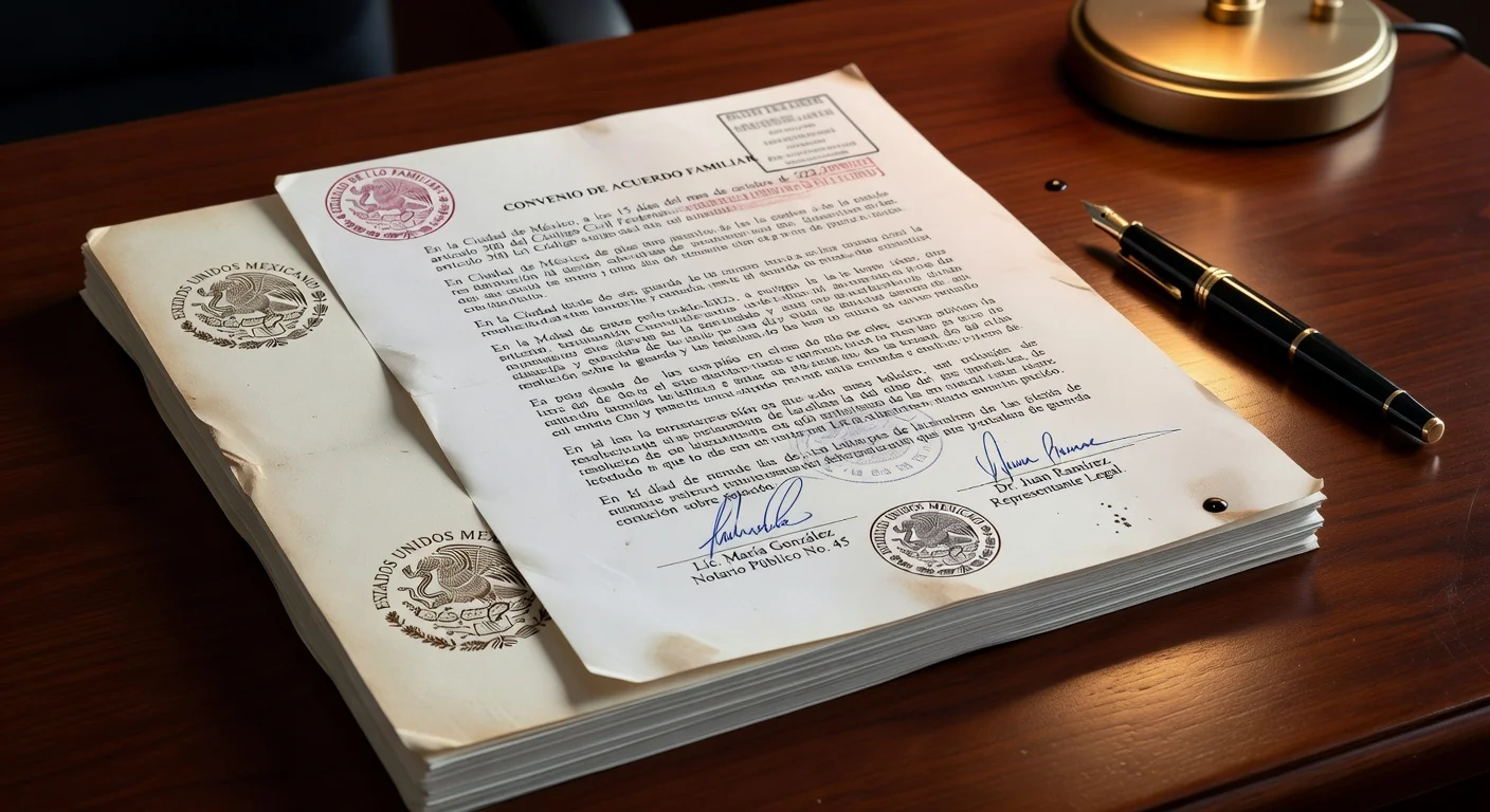 Stack of legal custody documents