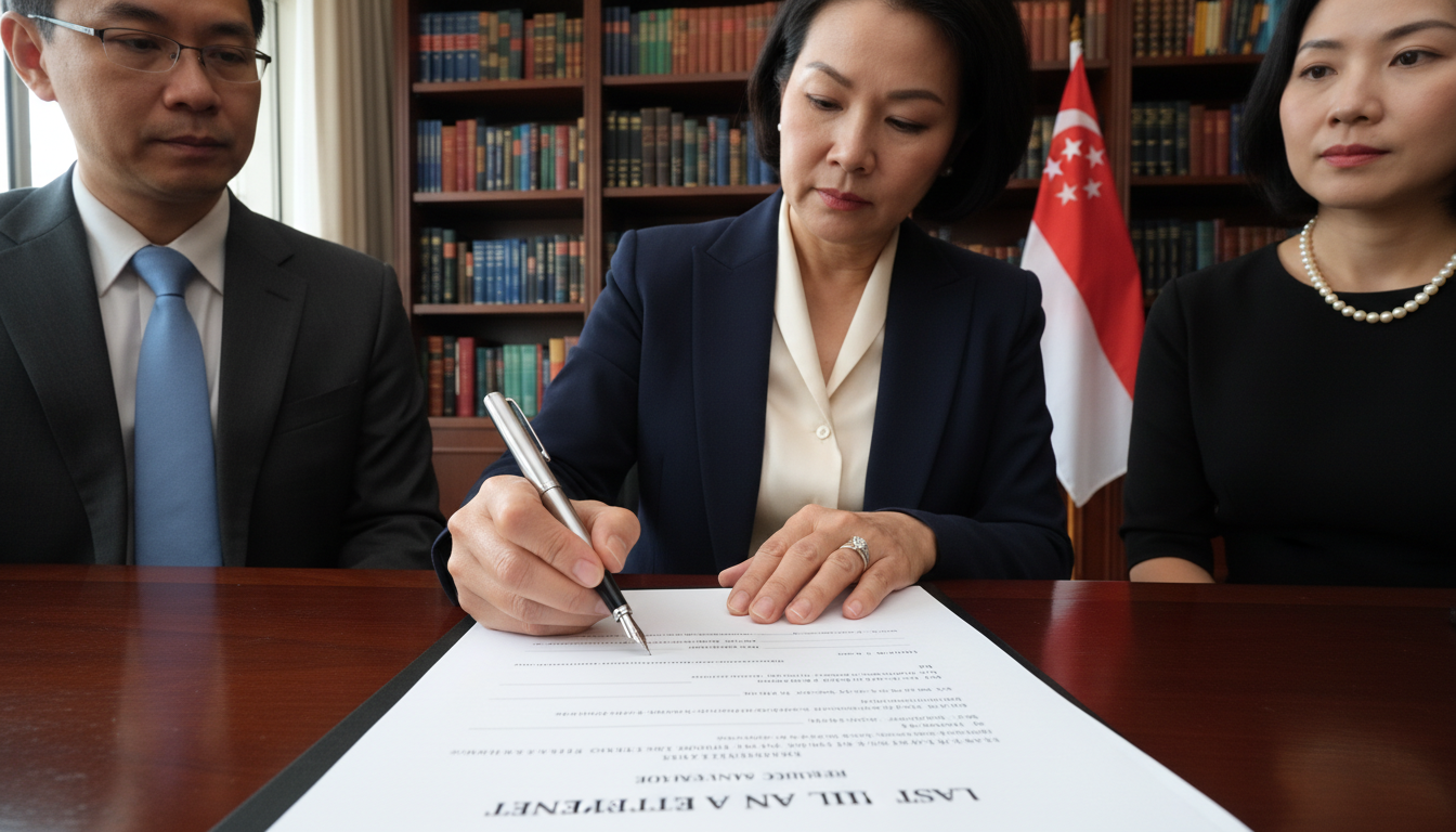 Person signing will with witnesses present.