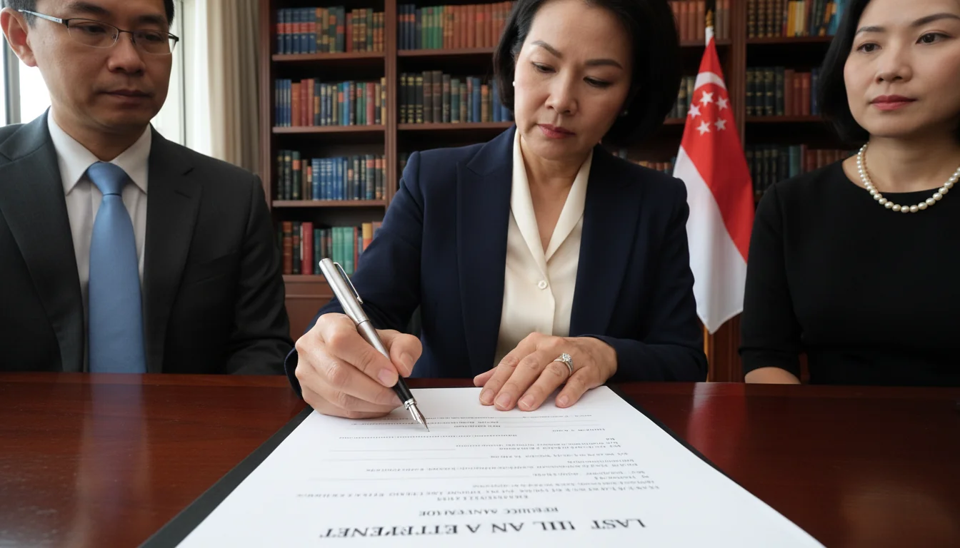 Person signing will with witnesses present.