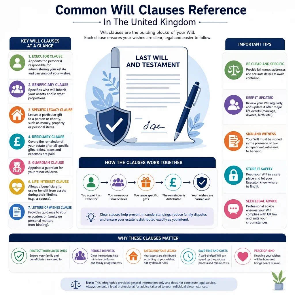 Common Will Clauses Reference