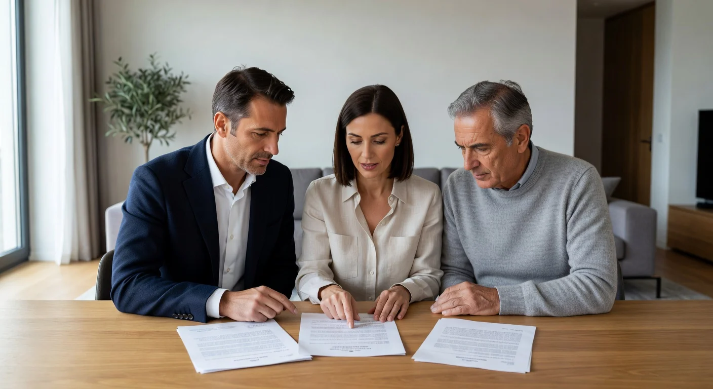 Family heirs discussing estate distribution