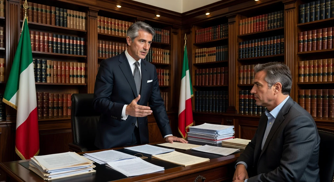 Italian notary explaining inheritance laws