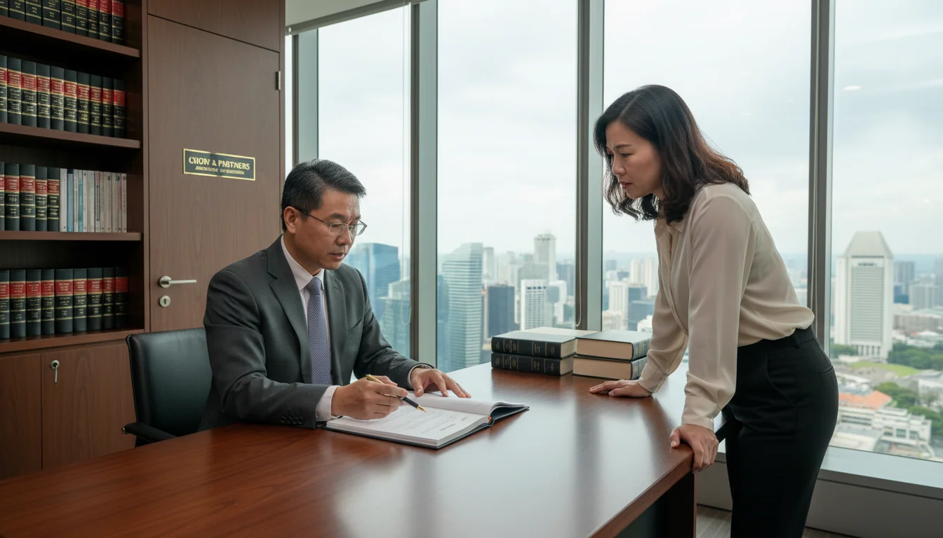 Lawyer explaining will to client