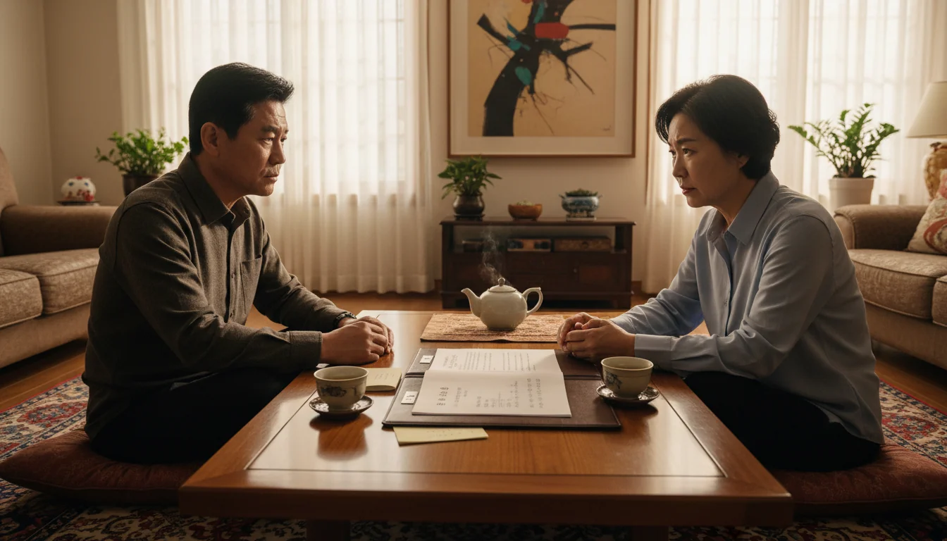 Korean family discussing inheritance plans