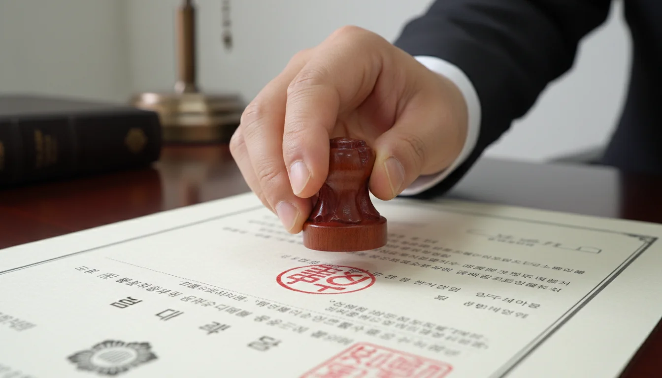 Legal seal on South Korean will