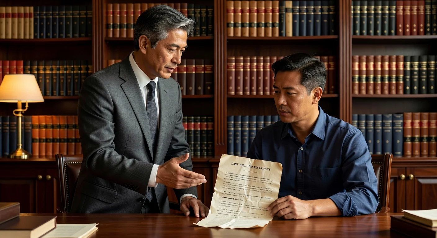 Lawyer explaining inheritance laws