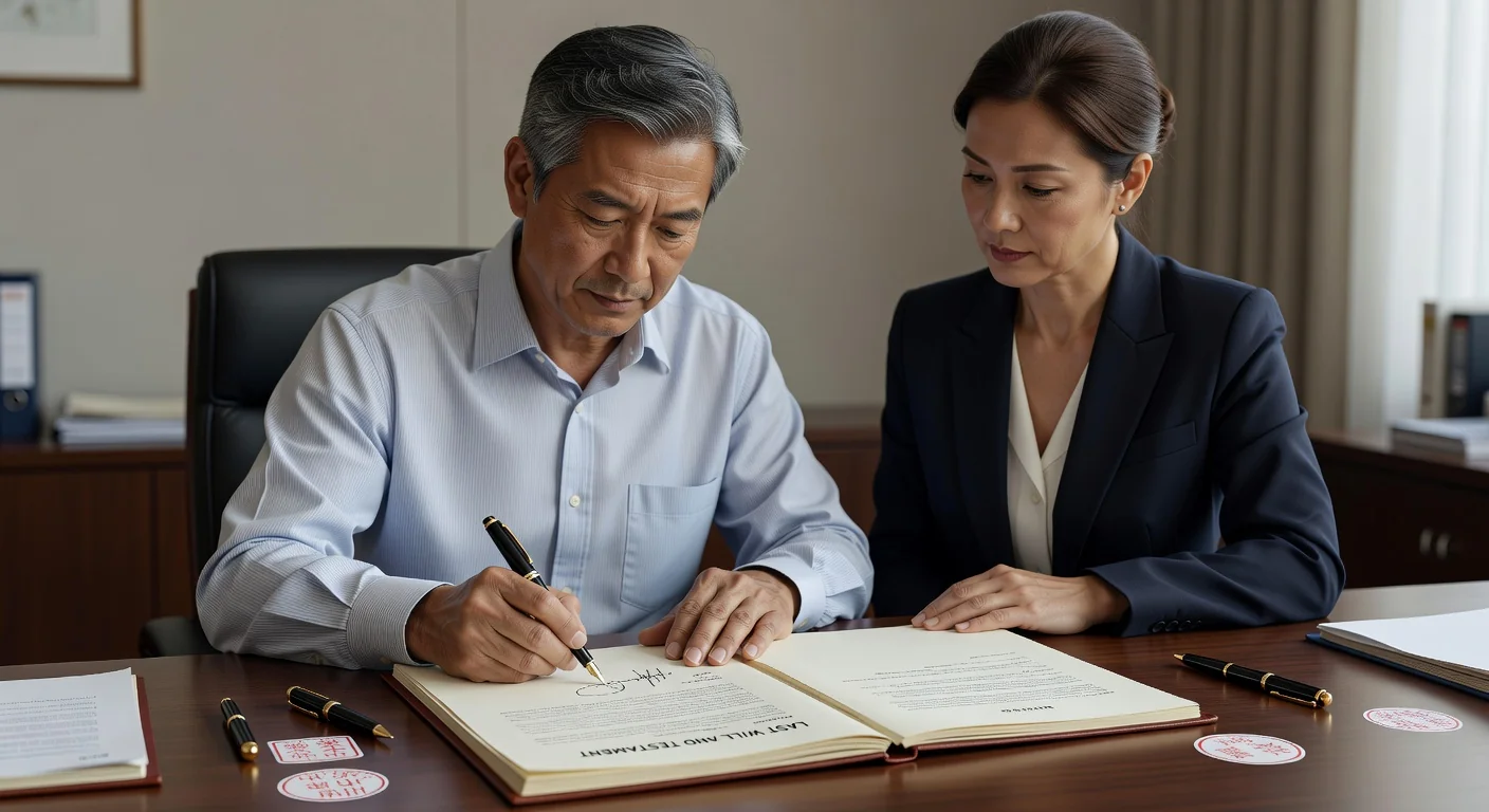 Signing a legal will form