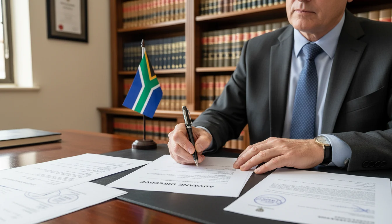 Person signing advance directive form