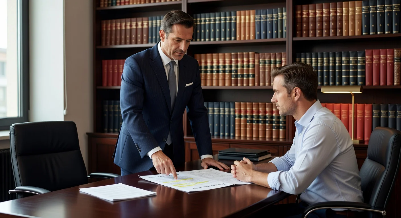 Lawyer explaining end-of-life form