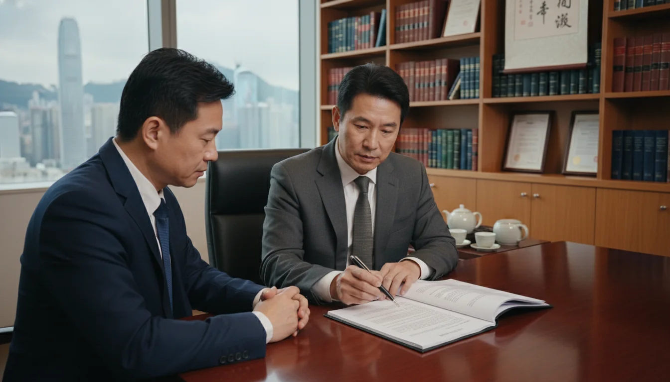 Lawyer explaining will to client