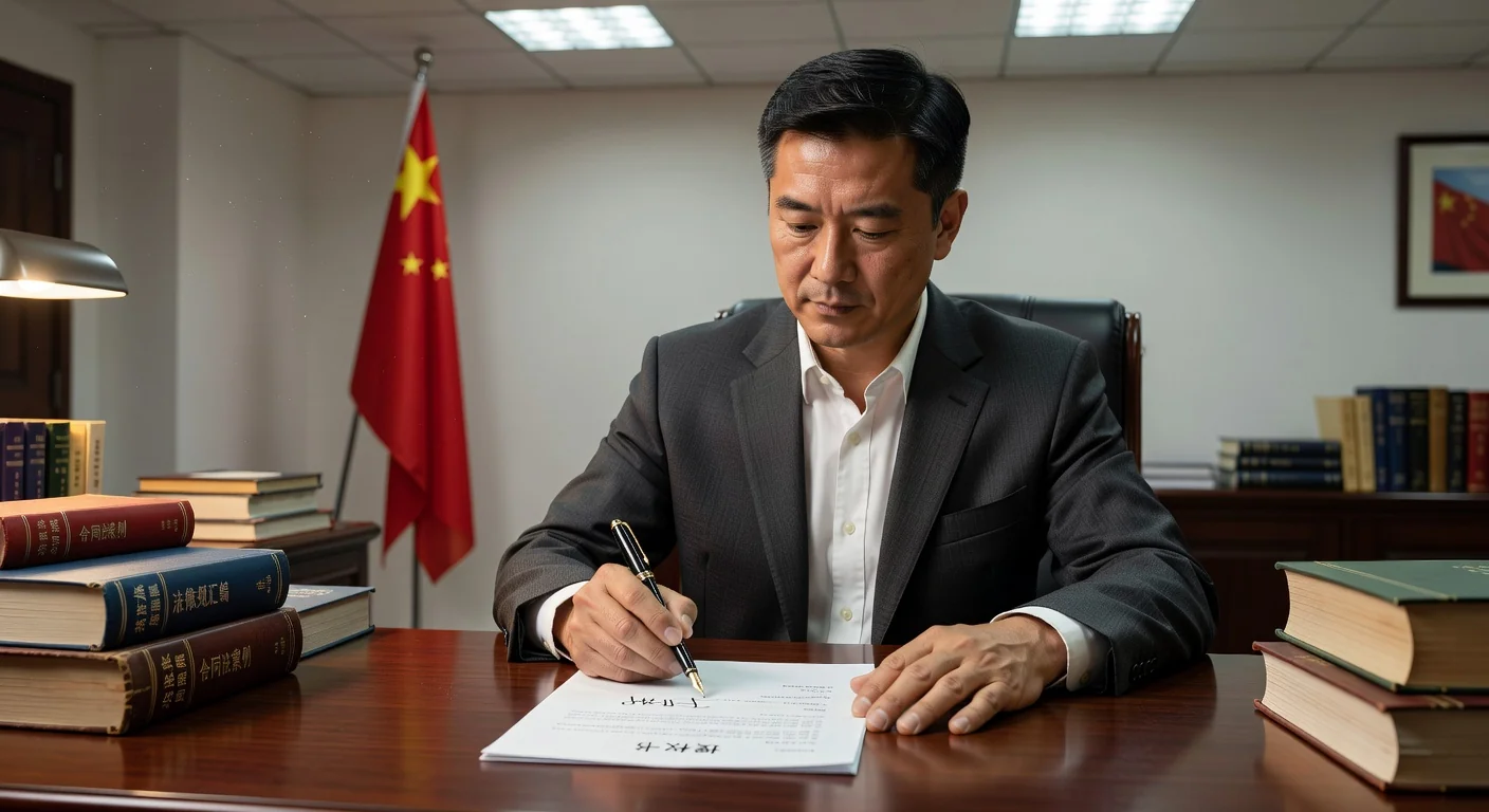 Adult signing legal document