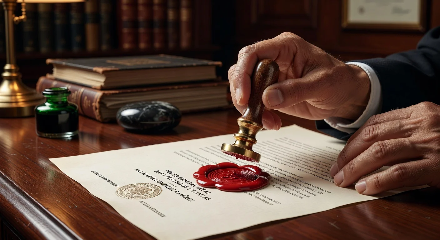 Official notary seal on Mexican document