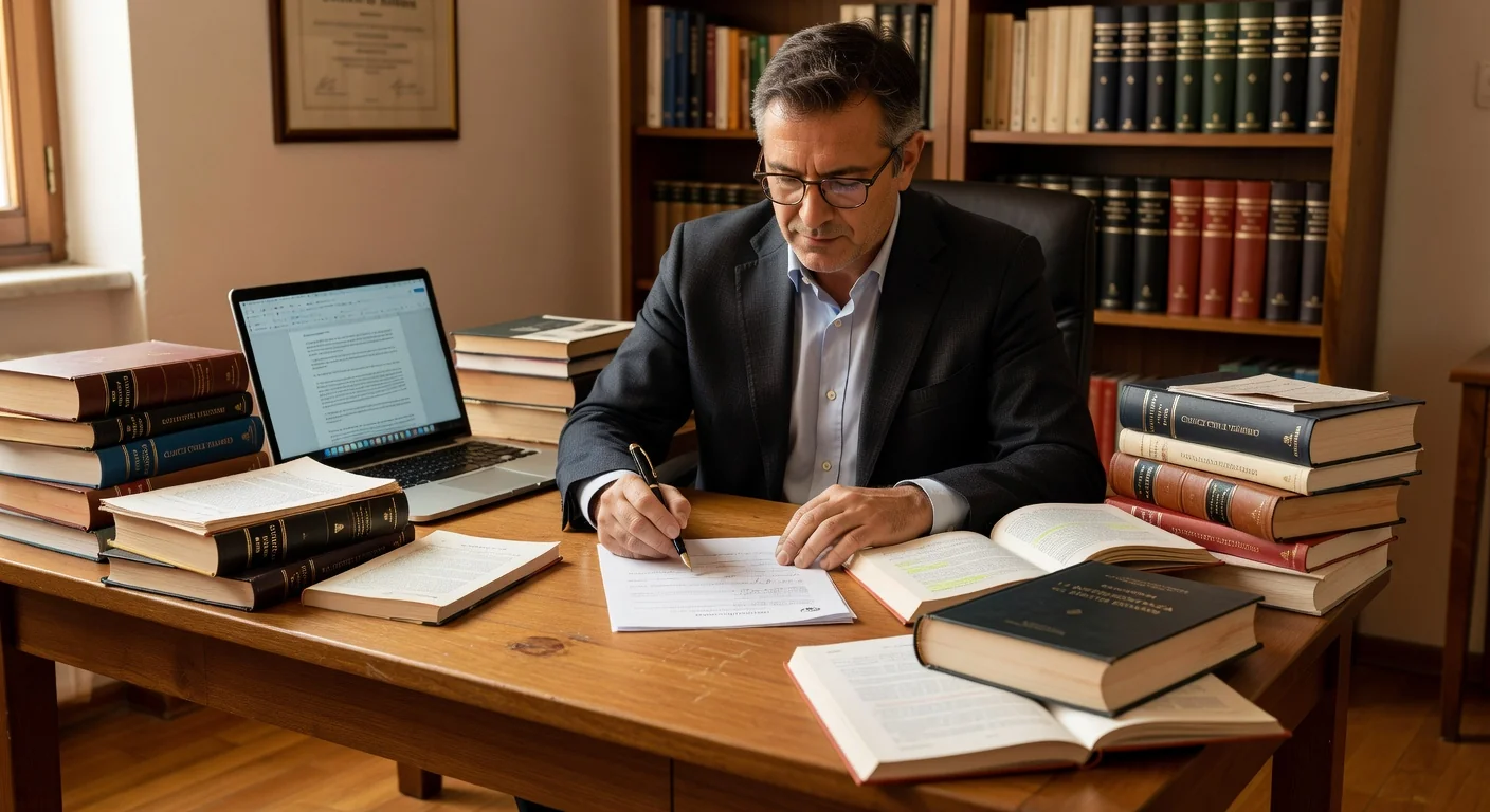 Person reviewing legal documents for procura speciale.