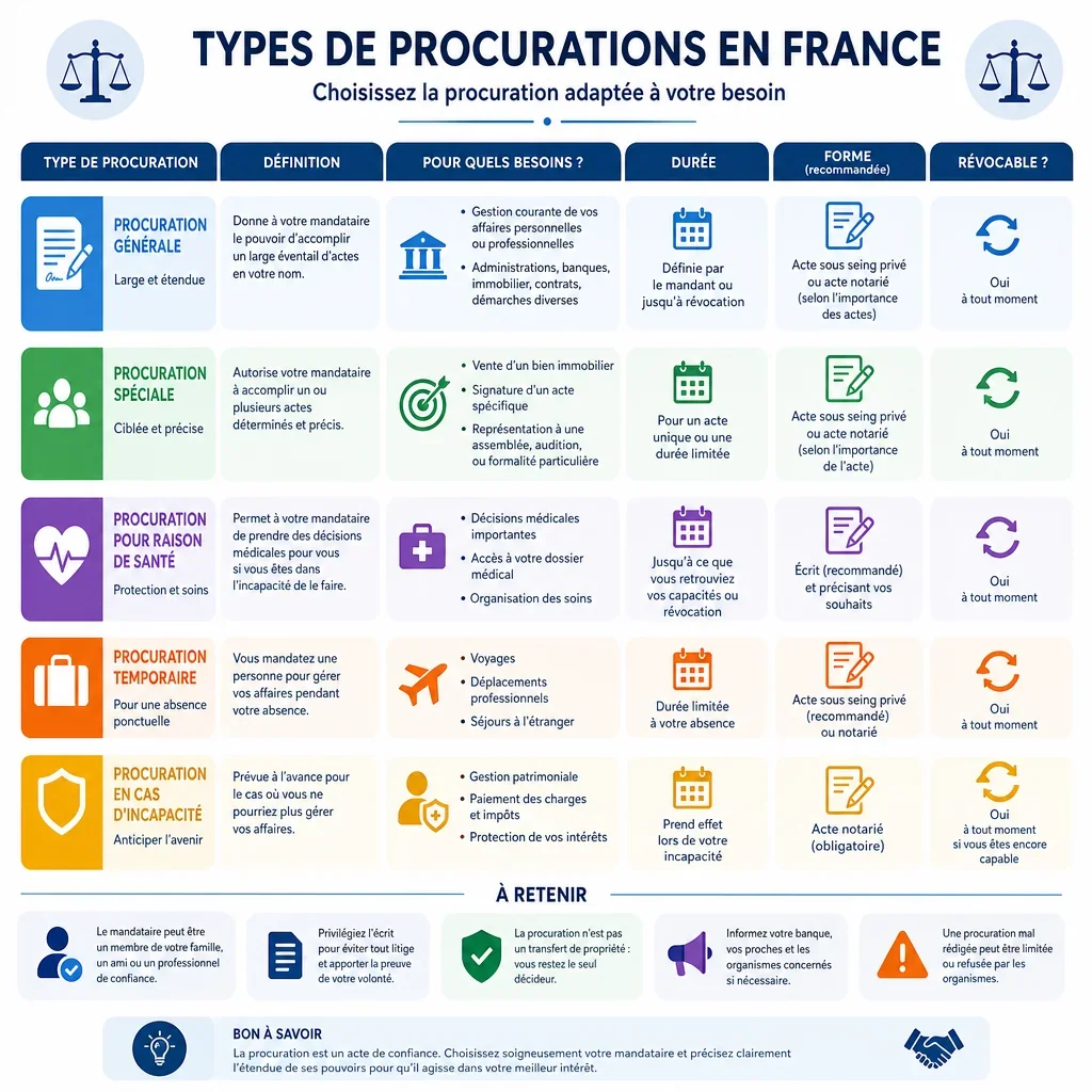 Types de procurations en France